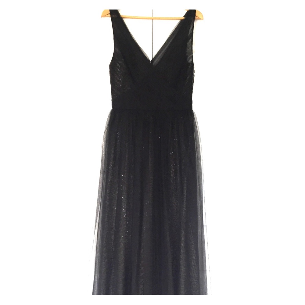 Monique Lhuillier Draped Tulle Evening Gown